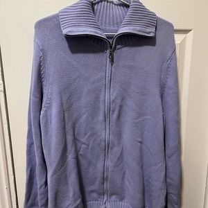 purple zip sweater